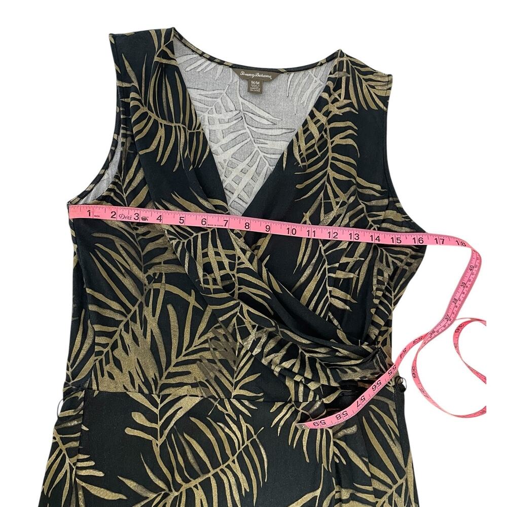 Tommy Bahama Modal Jersey Knit Faux Wrap Dress Sz M Tropical Vacation Travel - Picture 7 of 12